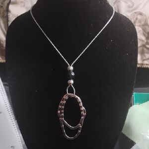 Elegant Silver and Black Pendant Necklace